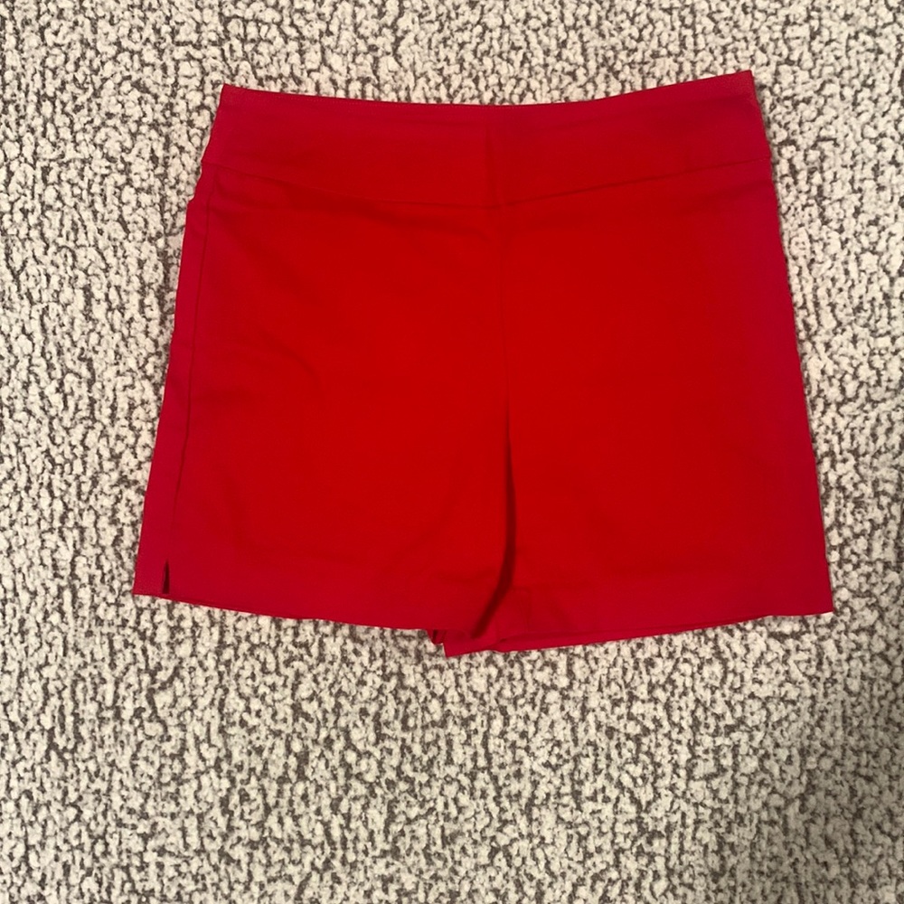 Red dress shorts